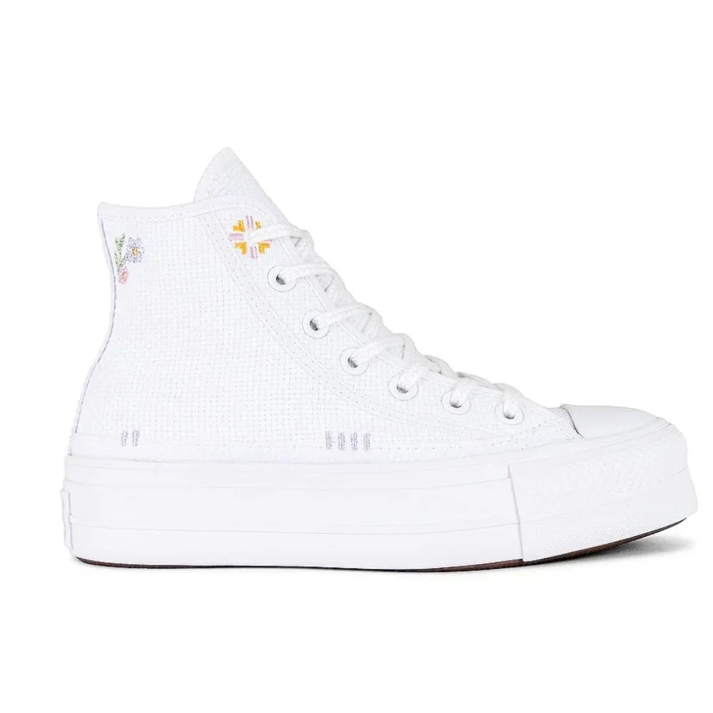Converse Chuck Taylor All Star Lift Embroidery Hightop Platform Sneakers Sz 10.5 - Picture 3 of 16